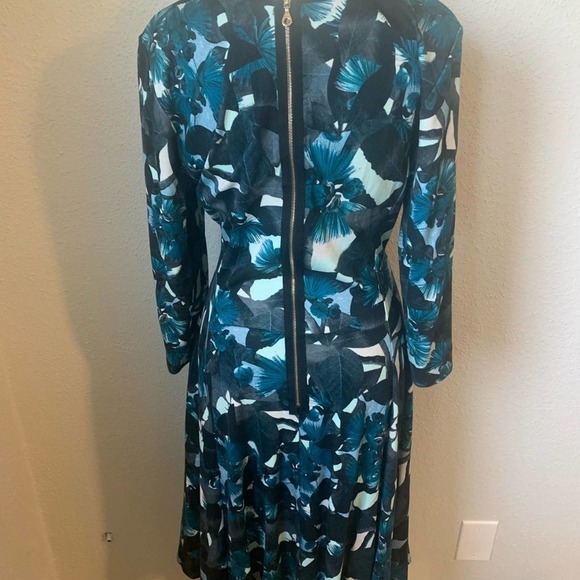 Erdem Blue Domitilla Fit and Flare Dress Size 12 - Picture 4 of 15